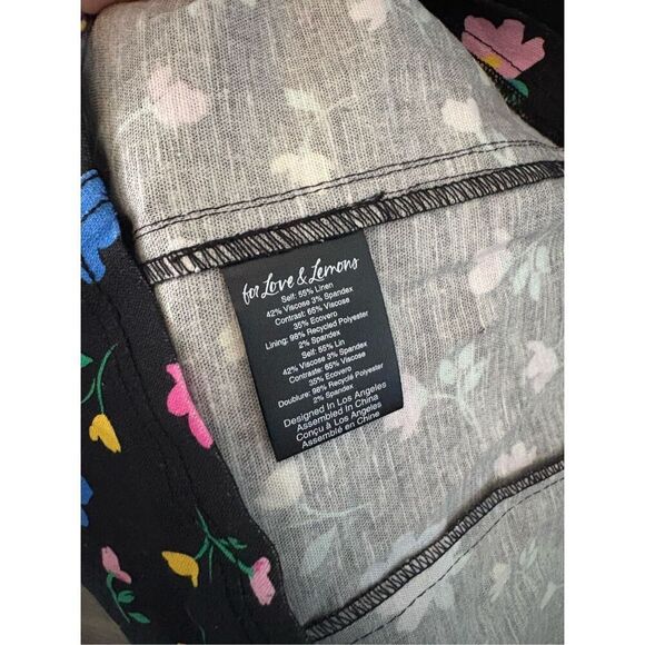 NWT For Love & Lemons Robin Mini Dress In Black Floral Size Small $198 MSRP - Picture 9 of 9
